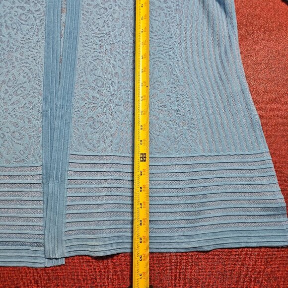 Ming Wang Sky Blue Burnout Jacket & Shell Set 2X/1X 3/4 Sleeve One Hook Luxury - Picture 14 of 15